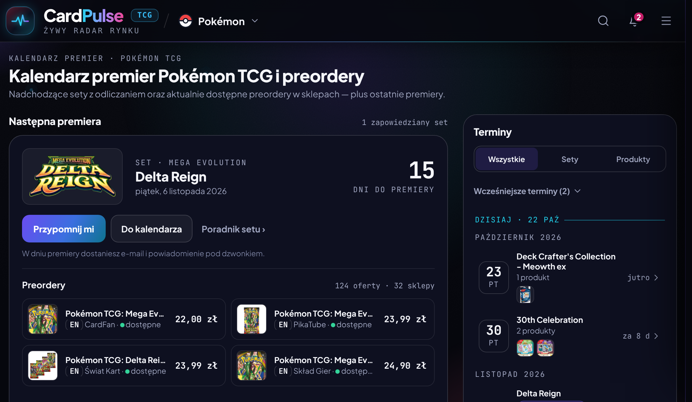 Kalendarz premier CardPulse: Delta Reign za 15 dni, przedsprzedaże w polskich sklepach