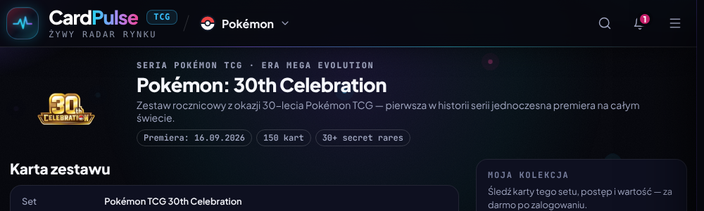 Przewodnik po zestawie Pokémon 30th Celebration na CardPulse