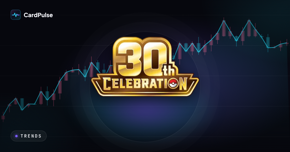 30th-Celebration-Logo mit Titel des Artikels über fallende Kartenpreise