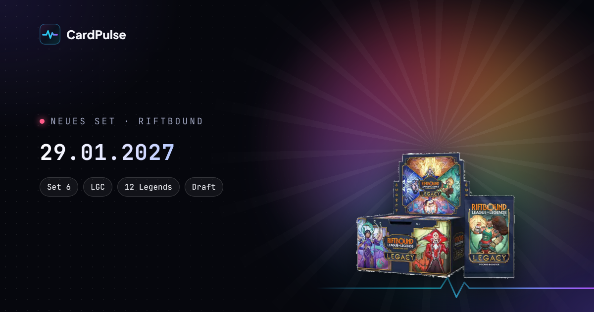 Display und Booster von Riftbound Legacy, Release 29.01.2027